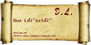 Dux László névjegykártya
